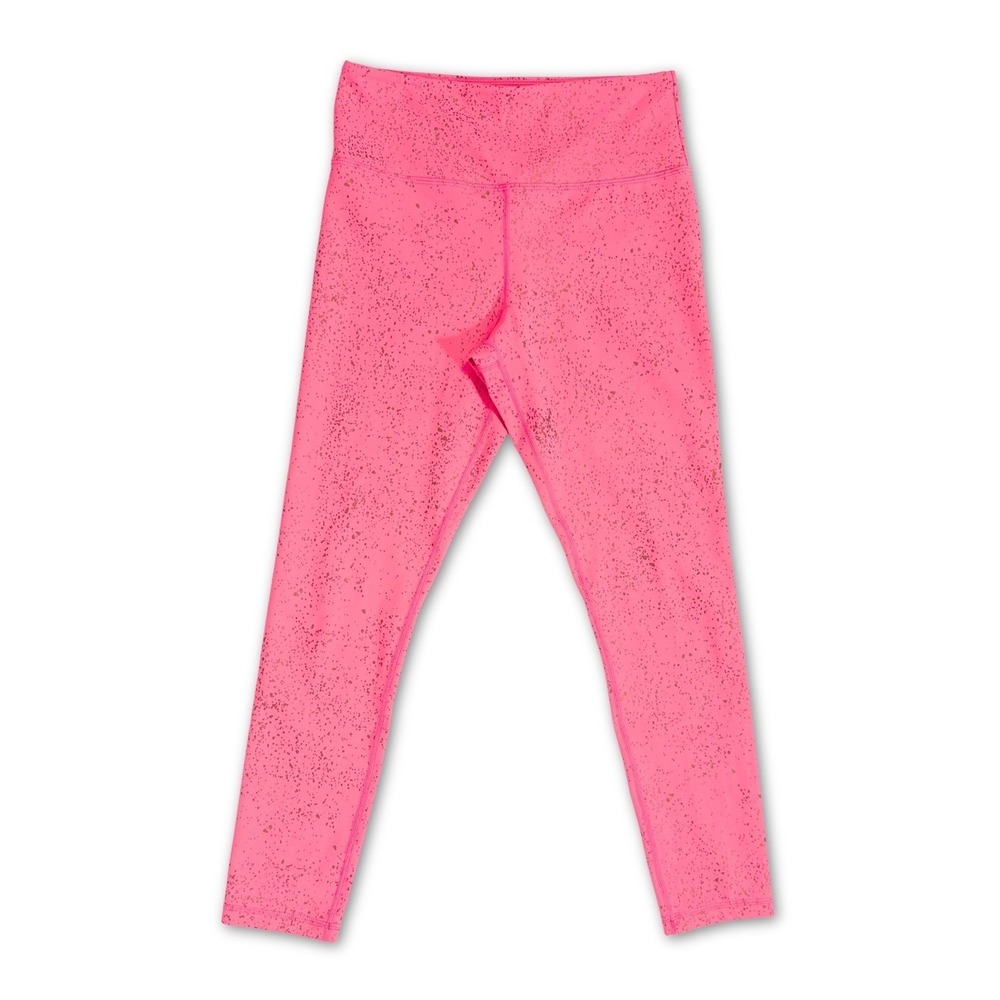 Zyia‎ Active Leggings Womens 6 8 Neon Pink Gold Speckle Athleisure Pants